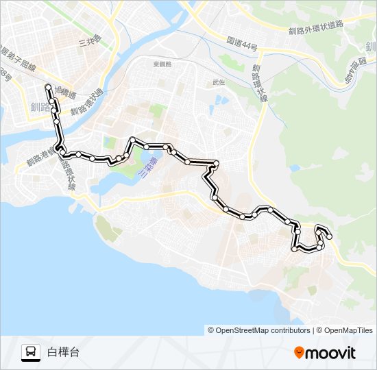 白樺線 バスの路線図