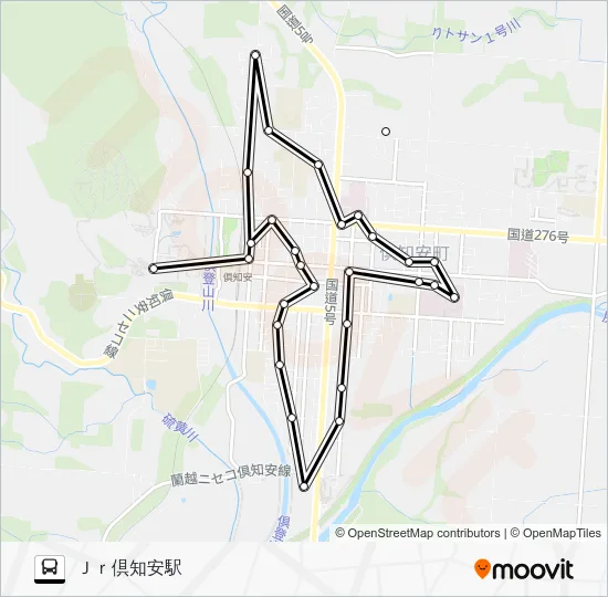 南北ルート バスの路線図