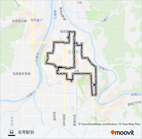 東西まわり バスの路線図