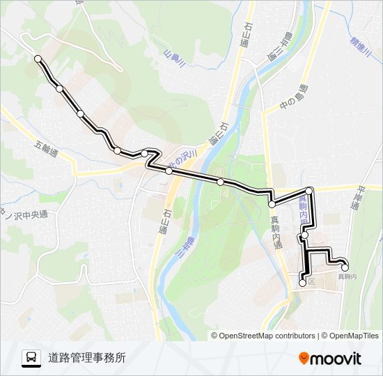 南９８真駒内駅～道路管理事務所 bus Line Map