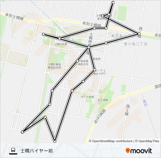 南回り便 バスの路線図