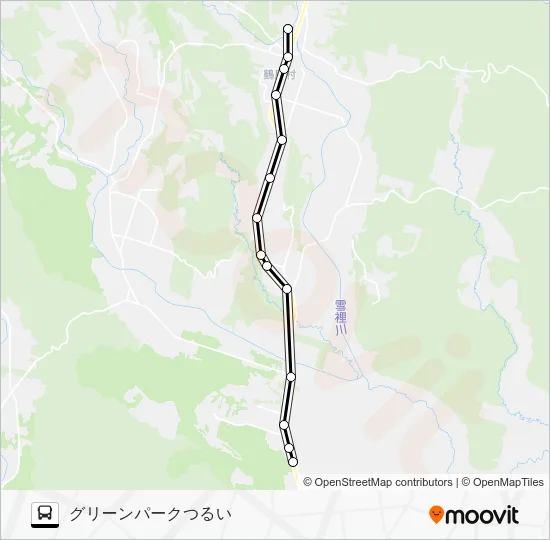 鶴居線［夢の杜団地発］ バスの路線図