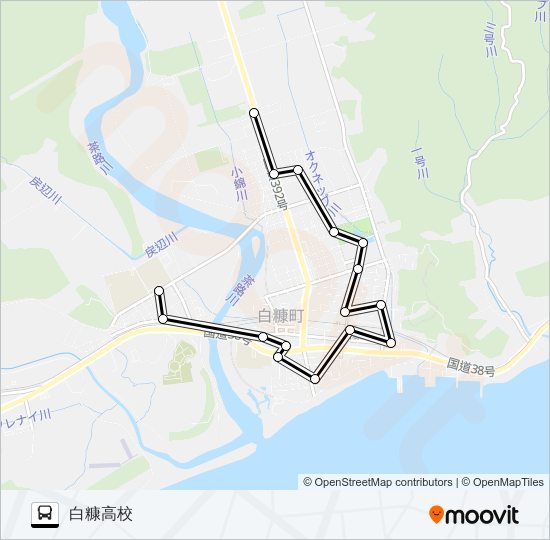 白糠コミュニティバス バスの路線図