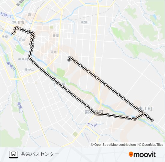 東神楽 bus Line Map