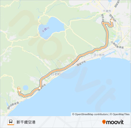 高速エアポート号 バスの路線図