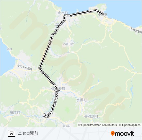 小樽線 バスの路線図