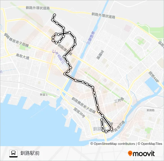 昭和線［イオン昭和経由］ バスの路線図