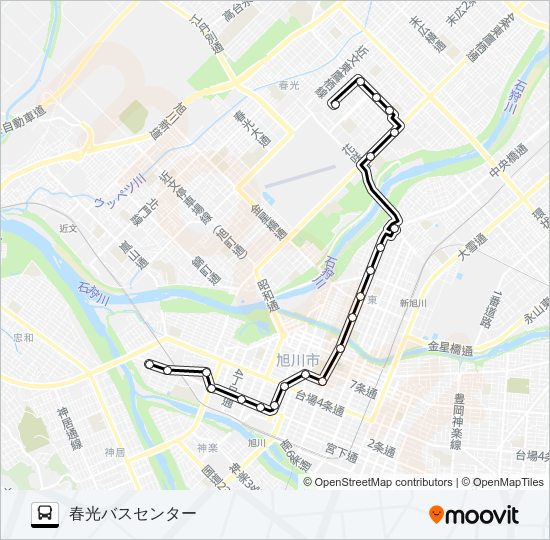 花咲大橋 バスの路線図