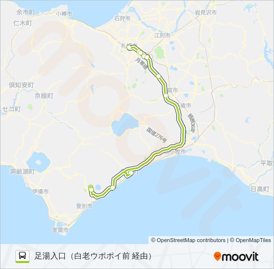 高速おんせん号 バスの路線図