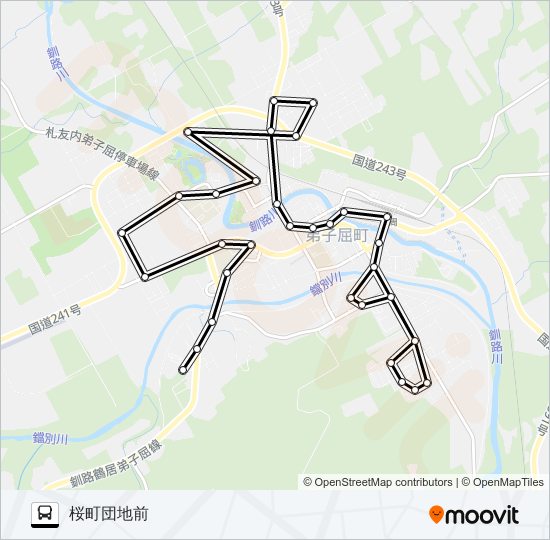 弟子屈市内線 Bus Line Map