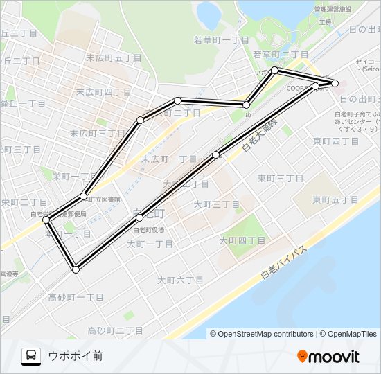 市街地循環便 bus Line Map