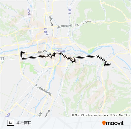 幕別線 バスの路線図