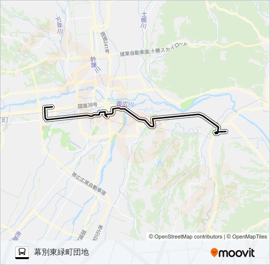 幕別線 バスの路線図