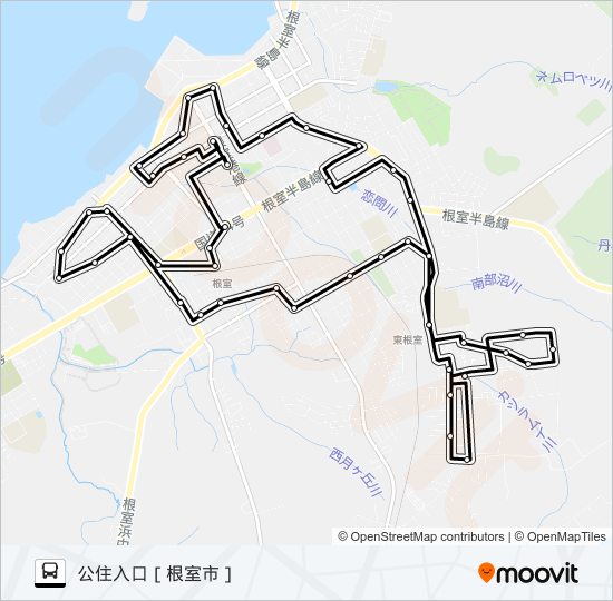 公住循環線 バスの路線図