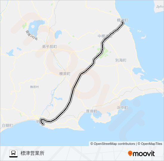釧路標津線 バスの路線図