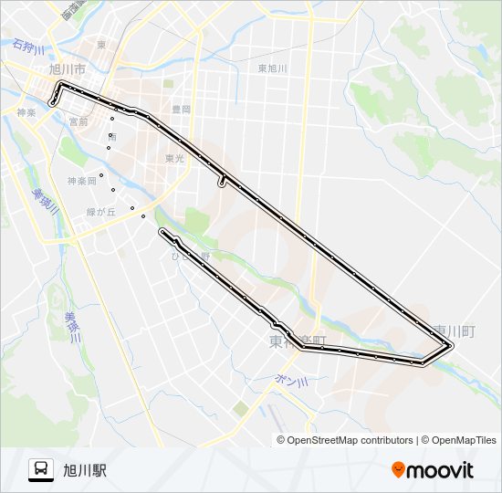 東神楽 bus Line Map