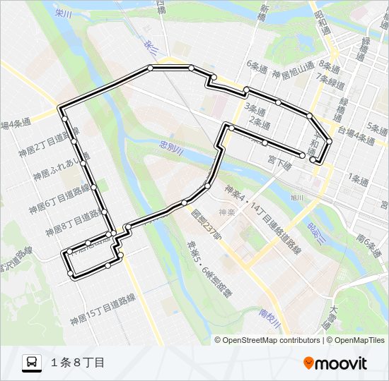 神居 バスの路線図