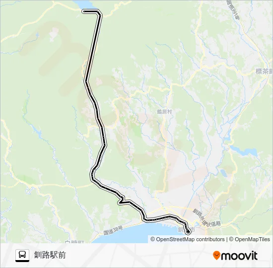 阿寒線［夏季］ バスの路線図