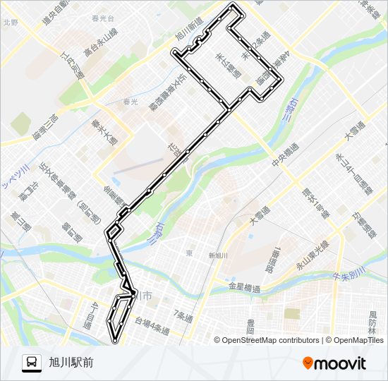 １０３番 バスの路線図