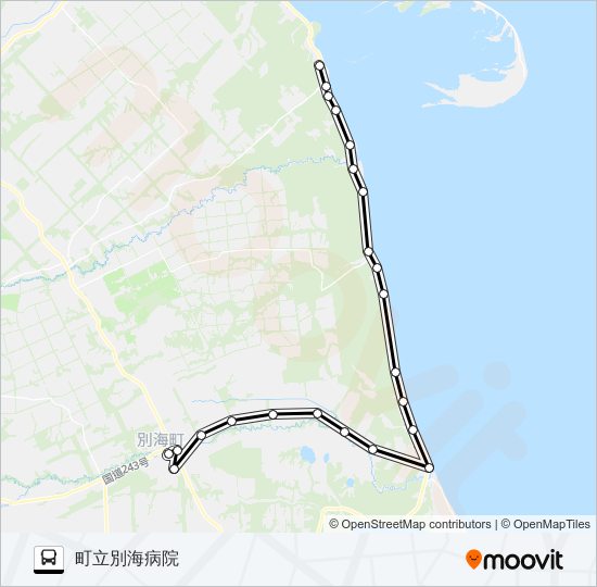 尾岱沼線 バスの路線図