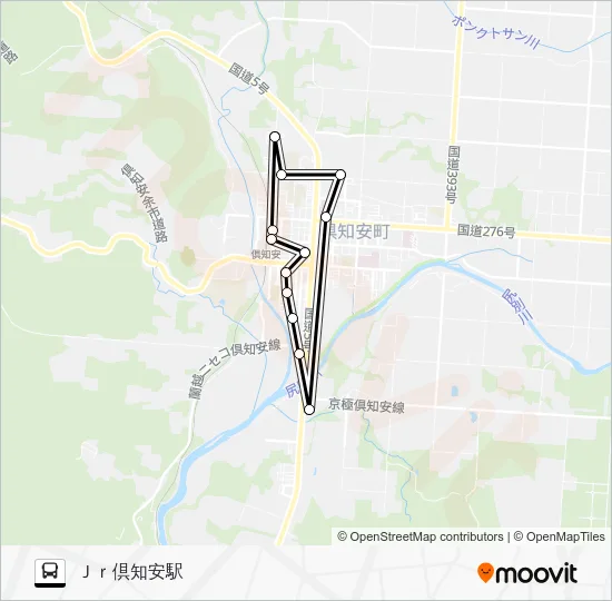 南北ルート バスの路線図