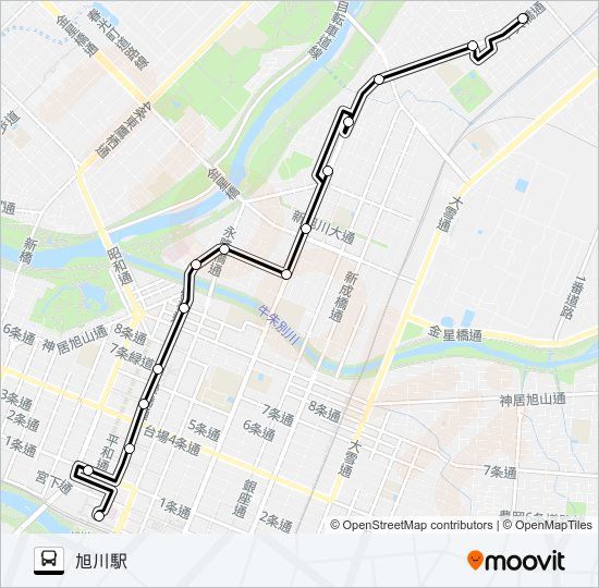 ８番 バスの路線図