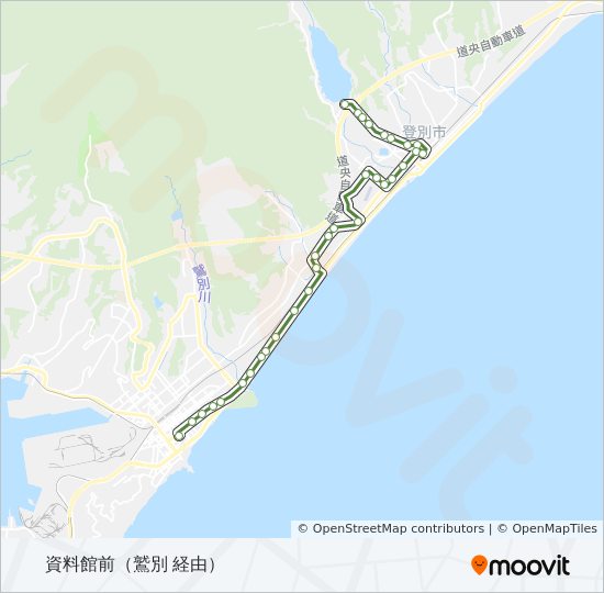 34 ターミナル資料館線（汐平団地経由） bus Line Map