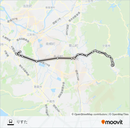 札幌急行線 Bus Line Map