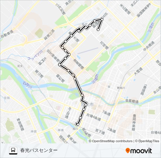 旭町 バスの路線図