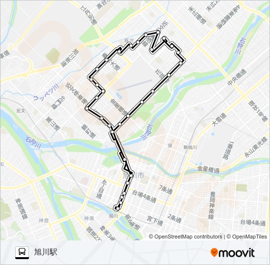 旭町 bus Line Map