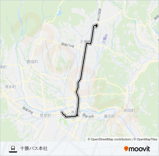 上士幌線 バスの路線図
