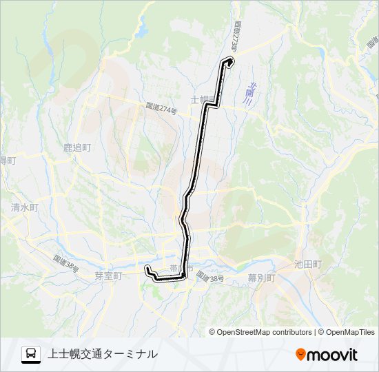 上士幌線 バスの路線図