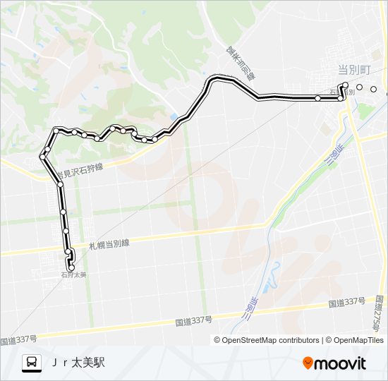 あいの里金沢線 Bus Line Map