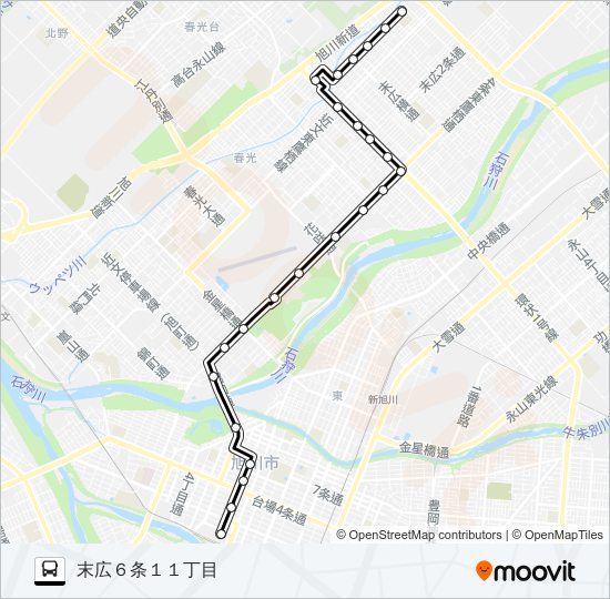 １１６番 バスの路線図