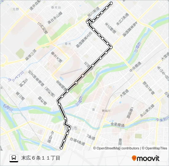 １１６番 Bus Line Map