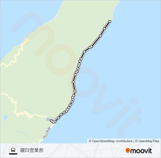 知円別線［羅臼～相泊］ バスの路線図