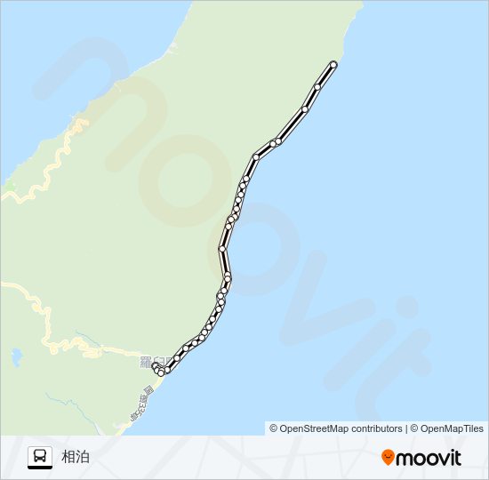 知円別線［羅臼～相泊］ Bus Line Map