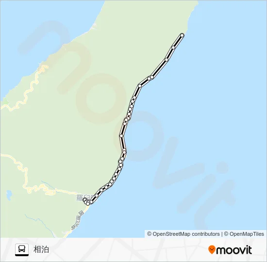 Chienbestu Line [Rausu - Aidomari] Bus Line Map