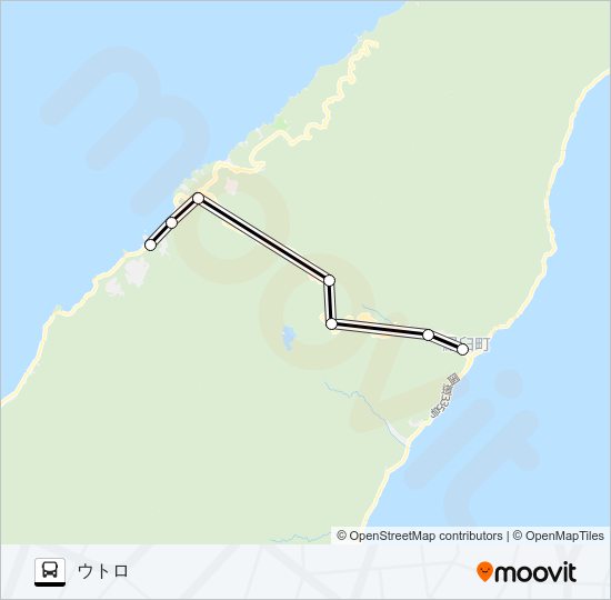 羅臼ウトロ線 Bus Line Map
