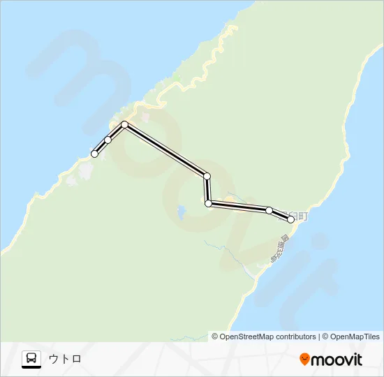Rausu-Utoro Line Bus Line Map