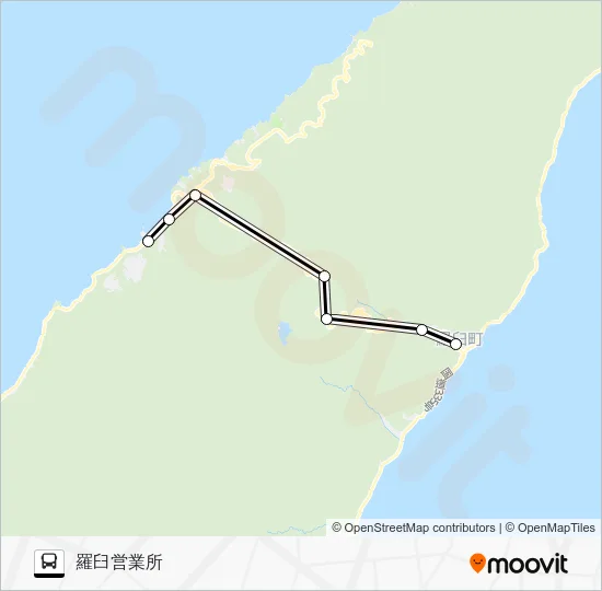 Rausu-Utoro Line Bus Line Map