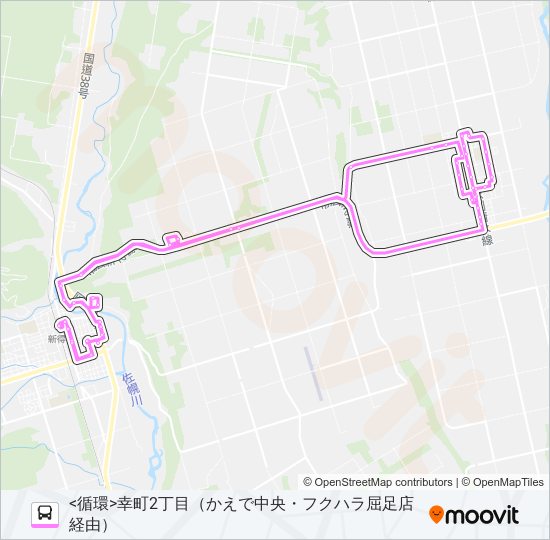 新得コミバス(屈足地区線) Bus Line Map