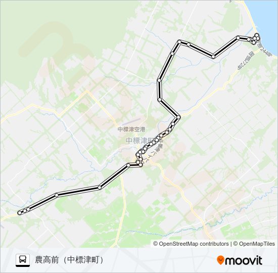 標津標茶線 バスの路線図