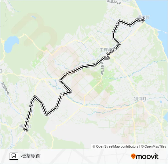 標津標茶線 Bus Line Map