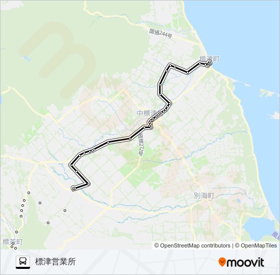 標津標茶線 バスの路線図