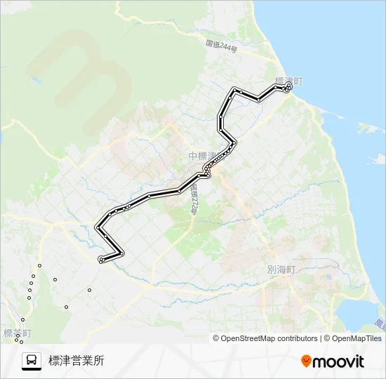 標津標茶線 Bus Line Map