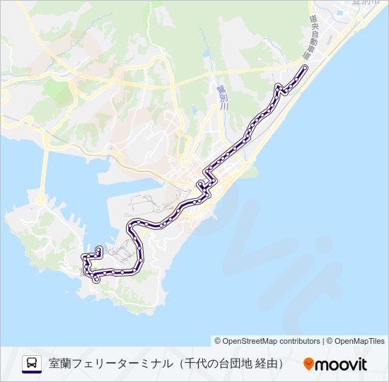 38 千代の台線（寿町１丁目経由） bus Line Map