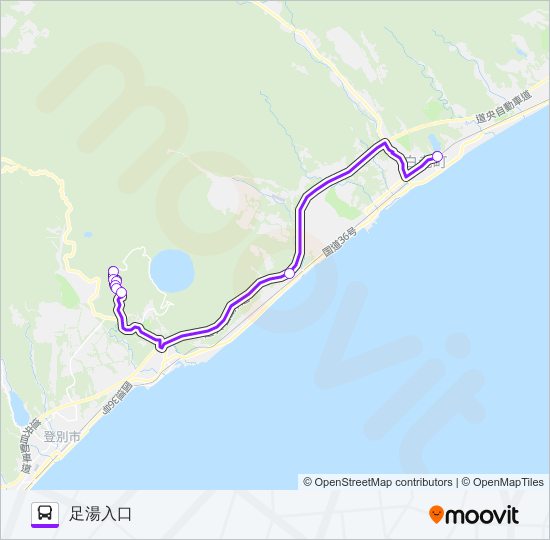 登別温泉 バスの路線図