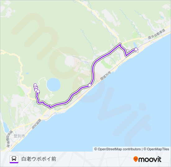 登別温泉 バスの路線図