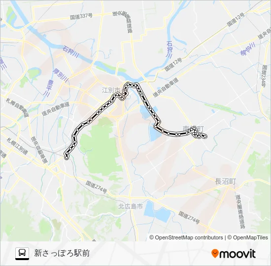 Sapporo Daikou Line Bus Line Map
